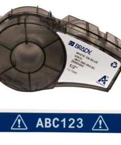 Brady Labels M21-500-595-BL 12.7 x 6.4 m, White on Blue, Self-Adhesive, Box of 6.4 m