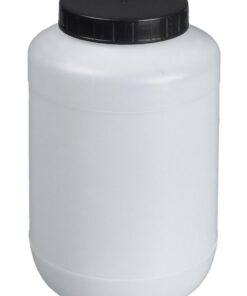 Bürkle Wide Neck Jar 2000 ml, HDPE w.screw cap, PP Black w.PE Sealing Washer Round, Transparent