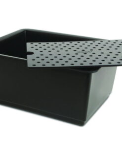 SCAT Catching Bowl PE-HD, Electrically Conductive with Sieve Socket Inlay, 440x320x230mm