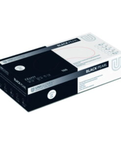 Unigloves Nitrile Gloves Black Pearl Size XS, Powder Free, Non Sterile, Rolling Edges, Micro-Roughened Finger Tips, Pack of 100