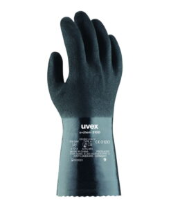 Uvex Protective Gloves U-Chem 3100 Black, 30 mm with Cuff, Size 8 Nitrile-Rubber, Pack of 1 Box á 10 Pairs