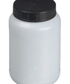 Bürkle Wide Neck Jar 250 ml, HDPE w.Screw Cap, PP Black w.PE Sealing Washer, Round, Transparent