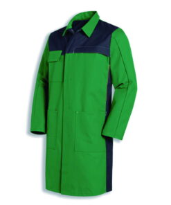 Uvex Men’s Laboratory Coat, Size 64/66, Green, 65% Cotton, 35% PE, 1/1 Arm with Snaps, Type 16283