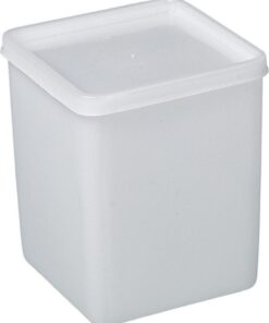 Bürkle All-Purpose Can Square, 1000 ml Suitable for Freezing, 103x103x130 mm, PE Transparent