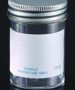 LLG Sample Containers 250ml, PS with Metal Flowed Seal Inert Liner Cap, Sterile, Pack of 25​