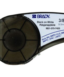 Brady Labels M21-375-7425, 9.53x6.4m, Black on White, Polypropylene, Roll of 6.4 m