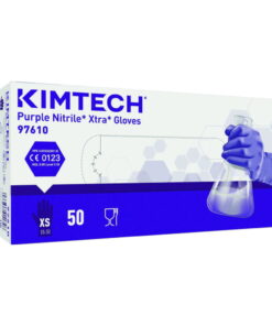 Kimberly-Clark KIMTECH Purple Nitrile Xtra Gloves, Size L, Purple, 300 mm, Powder-Free, Pack of 50