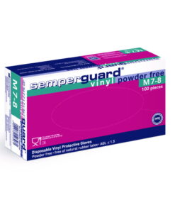 Semperit Semperguard Vinyl Transparent Powder-Free Gloves, Size L (8–9), Pack of 100