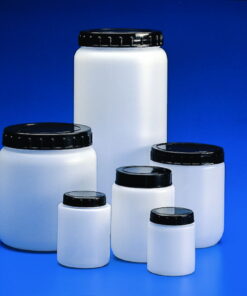 Kartell Cylindrical Jar 2000 mL HDPE White with Black Screw Cap