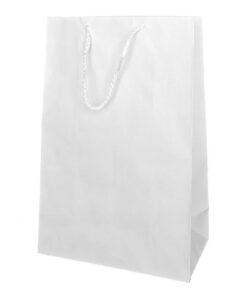A3 White Kraft 120GSM paper carrier bag with cord handle