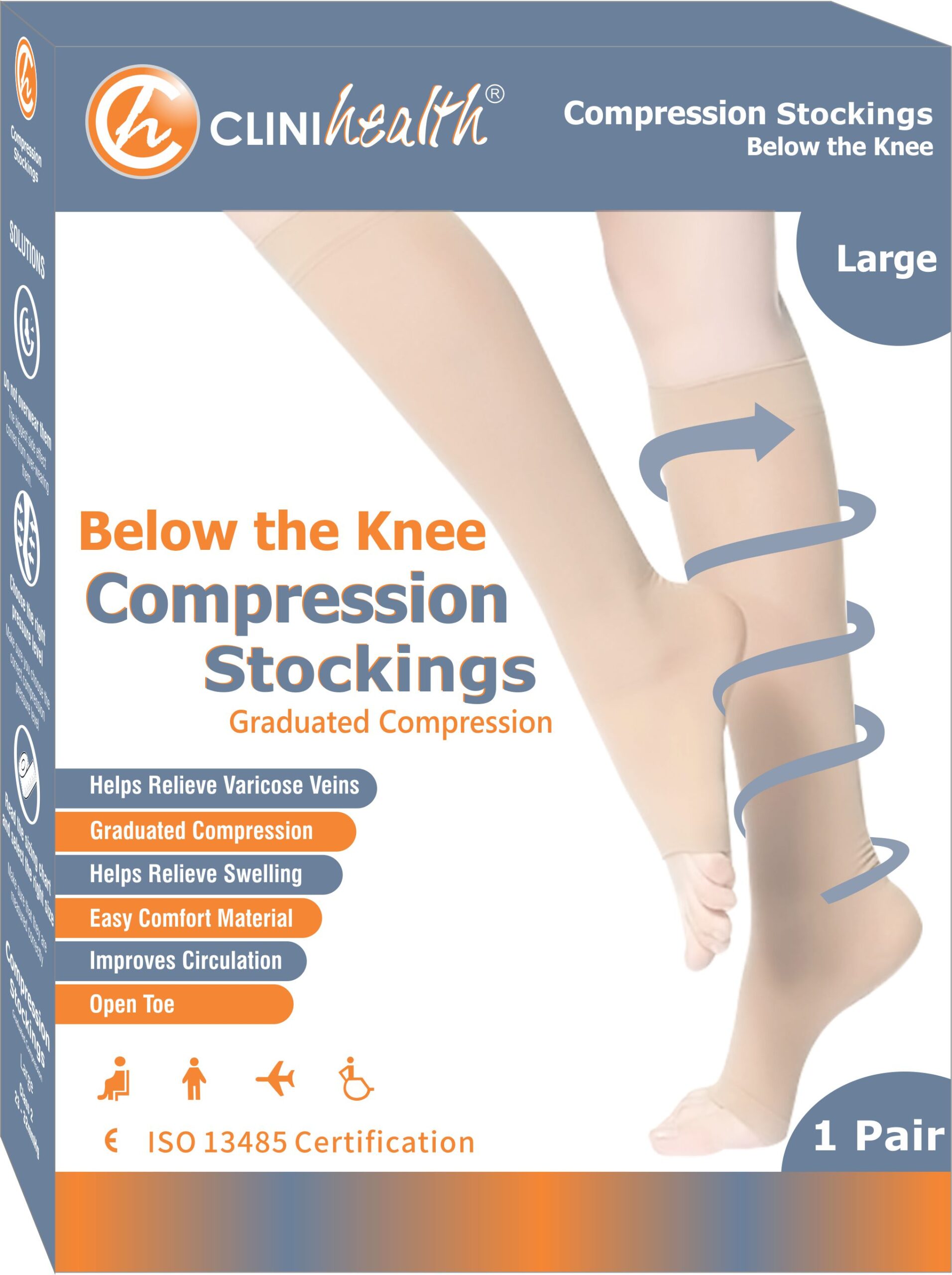 Compression Stockings Below the Knee Class 2 Orange – Small