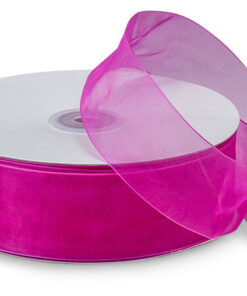 Cerise Organza Ribbon 20mm x 100m