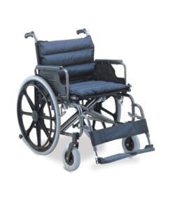 Wheelchair Steel/Nylon Extra Wide Up To 125Kg Detach Arm & Footrest
