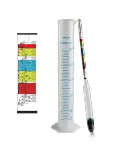 Hydrometer Triple Scale Alcohol-meter +1 Measuring Cylinder