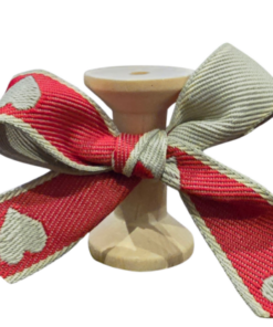 No 202 – Heart Stone, Cream & Red 20mm