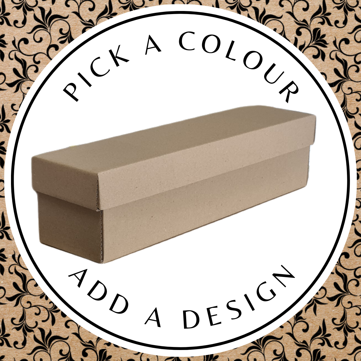 Design Wine Box – Brown Kraft 405 x 102 x 100mm