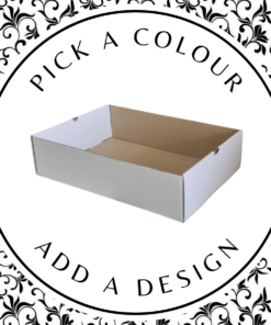 Design Hamper Tray (M) – White Kraft 250 x 175 x 75mm
