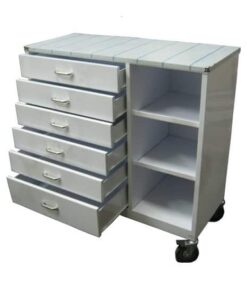 Alternative view of Anaesthetic Trolley 6 Drawers 3 Shelves – S/Steel top