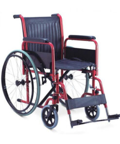 Steel Wheelchair with Detachable Arm & Footrest – PVC Seat