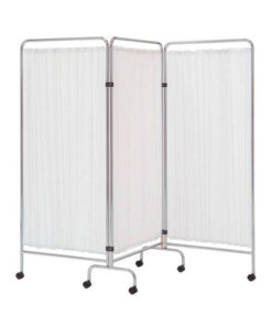 Mobile bedscreen 3 fold with curtains