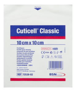 Cuticell Classic Paraffin Gauze Wound Dressing 10cm x 10cm (Singles)