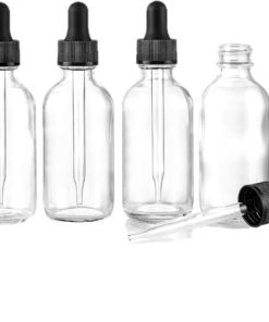 Alternative view of Dropper Bottles Clear-Black Lids