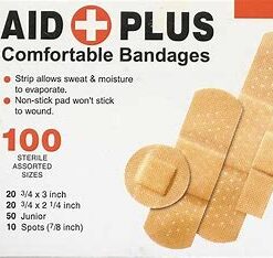 Assorted Washproof Plaster Strips (100/Box)